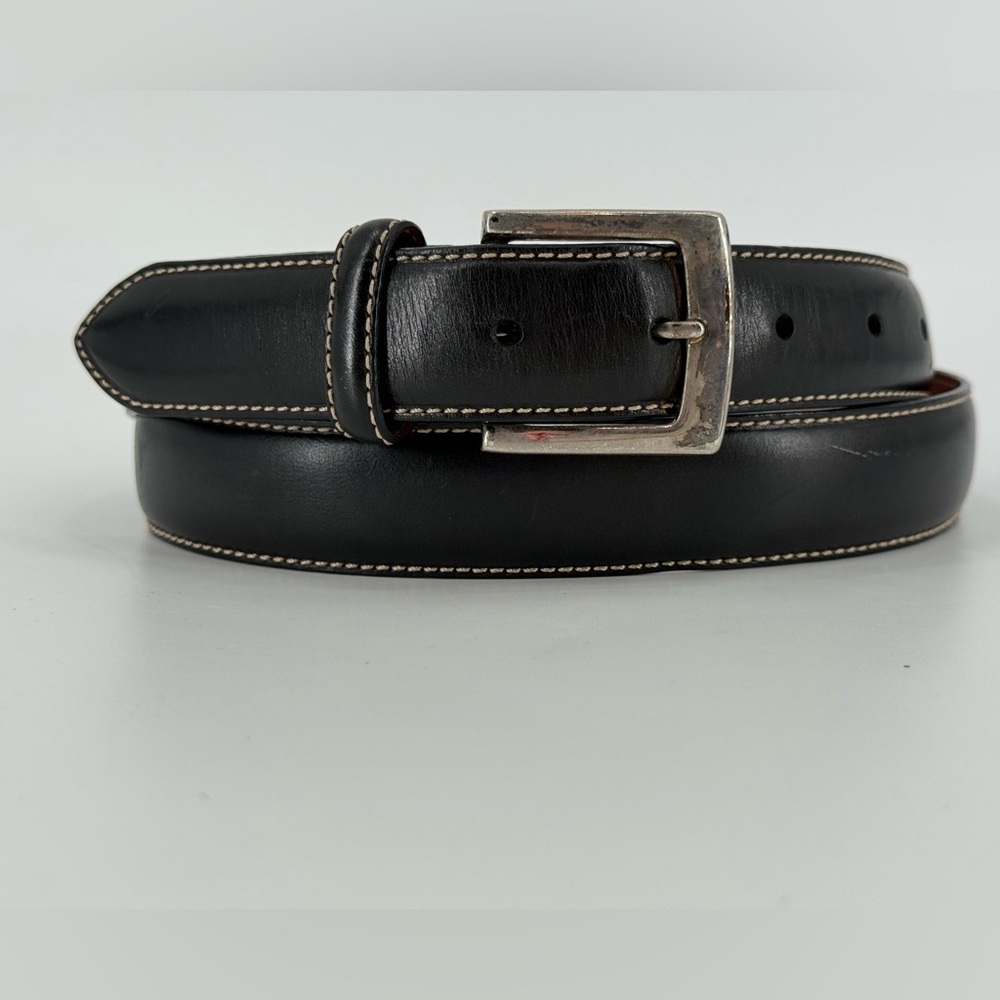 Grant Thomas Black Leather Men’s Contemporary Belt 38